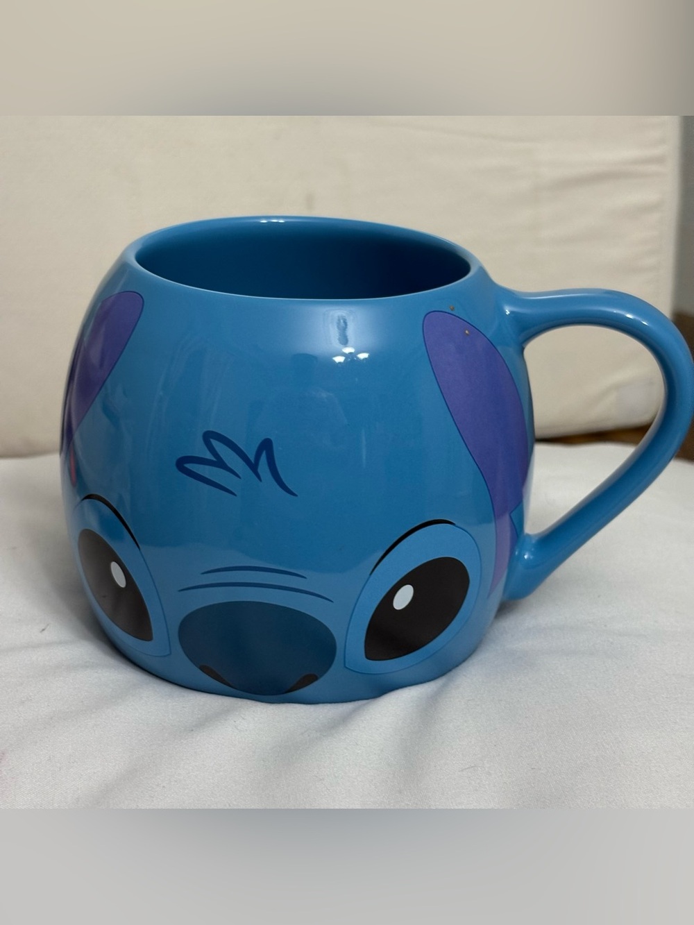 Disney Park Stitch Mug Lilo & Stitch Face Mouth Jumbo Blue Large Ceramic Limited
